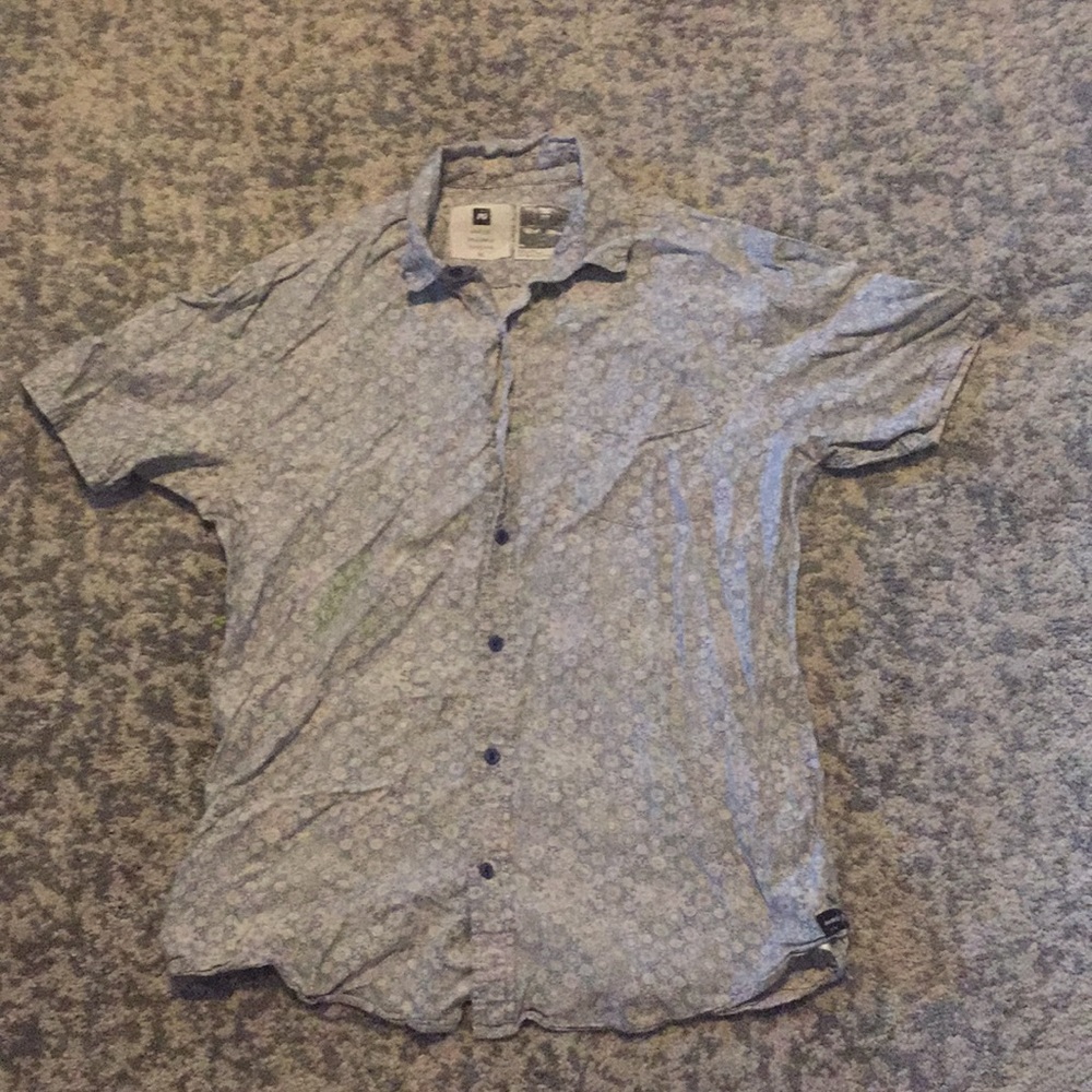 Analog; psychedelic print button up